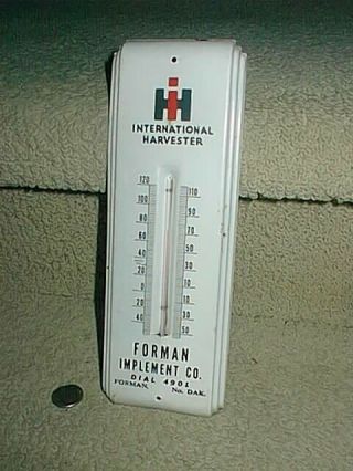 Vintage International Harvester Forman Implement Nd Tin Metal Thermometer Sign