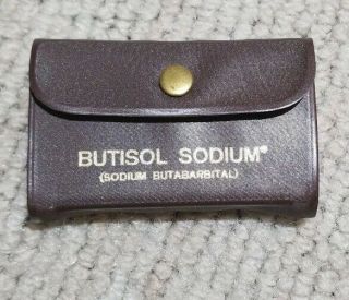 Rare Vintage Butisol Sodium Butabarbital Bottle Vial Pouch Mcneil