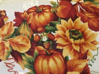 52x68 Fall Autumn Halloween Thanksgiving Tablecloth Sunflowers Pumpkins Leaves