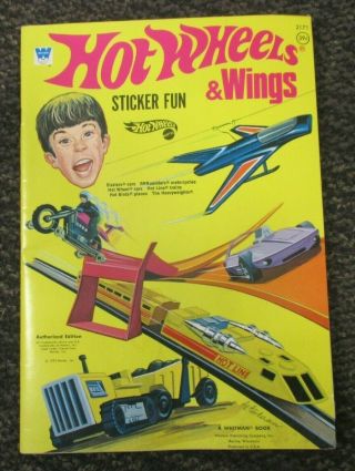 Vtg 1972 Mattel Hot Wheels & Wings Sticker Fun Book Whitman Publishing