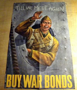 Wwii World War 2 Poster " Till We Meet Again " 14 " X 22 "