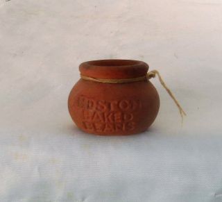 Antique Miniature Charming Redware Red Ware Bean Pot Boston Baked Beans