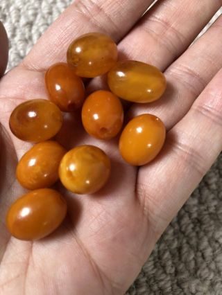 Antique Natural Butterscotch Amber Beads For Necklace 11.  69g