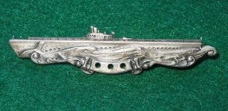Wwii Us Navy Sterling Submarine Combat Patrol Badge Pin Full Sized