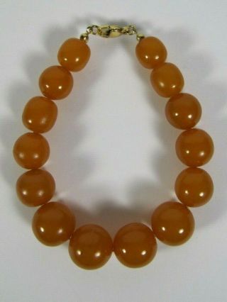 Old Vintage Baltic Amber Graduated Round Beads Butterscotch Bracelet 27 Grams