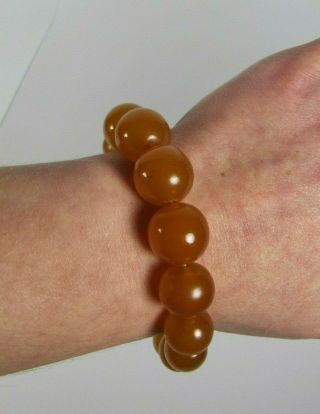 Old Vintage Baltic Amber Graduated Round Beads Butterscotch Bracelet 27 Grams 2
