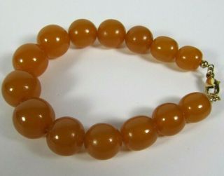 Old Vintage Baltic Amber Graduated Round Beads Butterscotch Bracelet 27 Grams 3