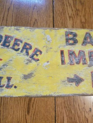 John Deere Moline IL Bakerton Implement Dealer Wood Sign Vintage Old Farm Plow 3