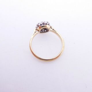 18ct gold sapphire diamond ring,  cluster art deco 3