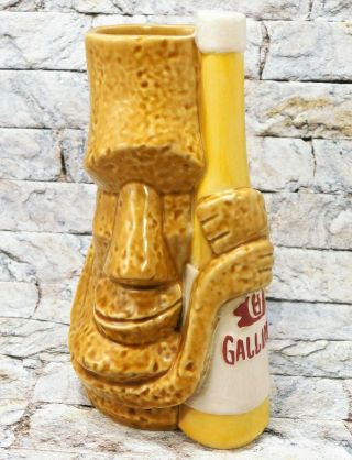 Tiki Farm Mug Galliano Liqueur Bottle By Thor 2004 Drunk Moai Easter Island Cup