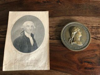 George Washington Memorial Engraving & Indian Peace Medal