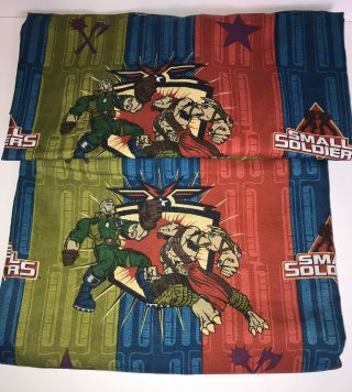 Vintage 90’s Small Soldiers Twin Sheets Euc Full & Flat Kids Heros