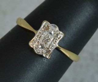 Sweet Edwardian 18ct Gold And Platinum Diamond Cluster Ring