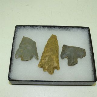 Trio Authentic Wisconsin Native American Arrowheads/points