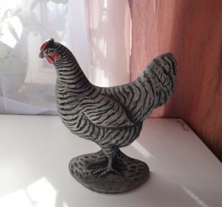 Vtg Antique Hubley Chicken Hen Cast Iron Doorstop Door Stop Garden Easter Decor