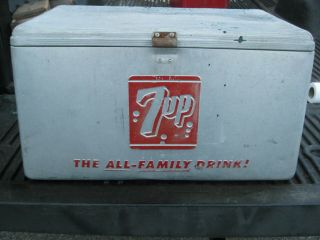 Vintage 7 Up Aluminum Cooler Ice Chest Advertising