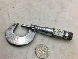 Vintage Brown & Sharpe 0 - 1 10ths Micrometer,  Lock,  Carbide,  Nr