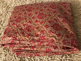 Vintage Ralph Lauren Lrl Langham King Bed Duvet Comforter Cover Gold Red Floral
