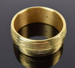 Italian Milor 14k Yellow Gold Wide Carved Pattern Resin Filled Bangle Bracelet 2