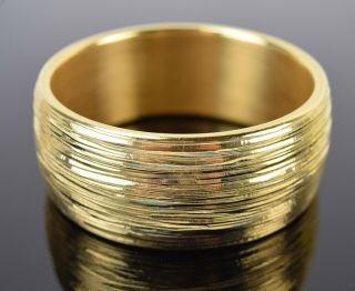 Italian Milor 14k Yellow Gold Wide Carved Pattern Resin Filled Bangle Bracelet 3