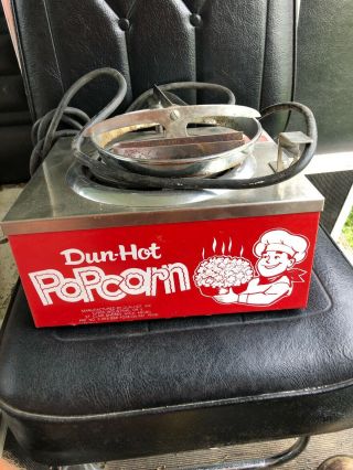 Vtg Mid Century Dun - Hot Fresh Popcorn Popper Machine Coils Heat