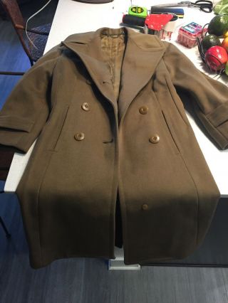 Wwii Us Wac Officers Overcoat Woman’s Army Corp 1944 Named Size Unknown