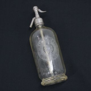 Antique Marchant & Co Glass Soda Syphon Bottle Melbourne Australia 316