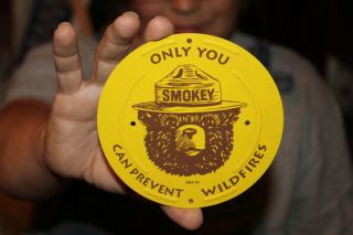 Vintage Smokey Bear Prevent Wildfires Forest Fires Hunting Fishing Gas Oil Sign