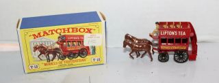 Vintage Matchbox Models Of Yesteryear Y - 12 Horse Drawn Bus Lipton 