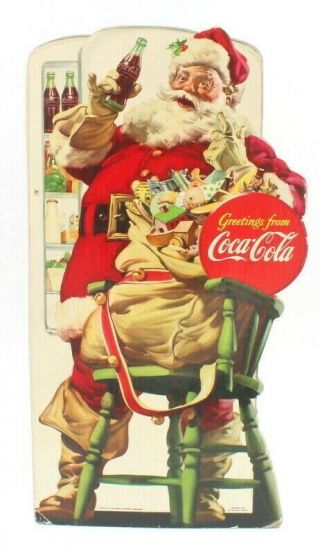 Vintage 1948 Coca Cola Santa Claus Cardboard Cutout Standee 6817