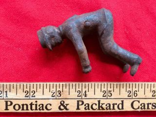 Vintage 1890s Cast Iron Seated Fireman,  Probably Made By Dent.  Very Htf