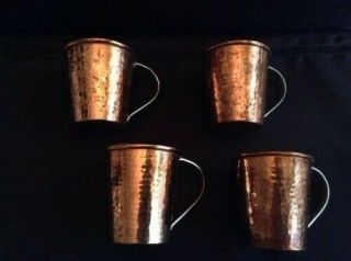 Set Of 4 Sertodo Hammered Copper Mugs Euc Moscow Mule