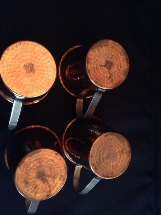 set of 4 Sertodo hammered copper mugs EUC Moscow Mule 3
