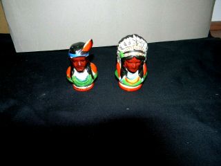 Vintage Native American Indian Salt And Pepper Shakers