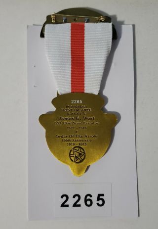 Boy Scout OA Order of the Arrow 2015 Centennial Hike James E West Trail Medal 2