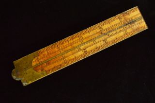 Vintage E.  A.  Stearns No.  22 Board Scale Rule,  2 Foot,  4 Fold,  Fully Bound Ruler 2