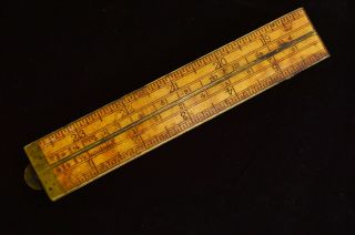Vintage E.  A.  Stearns No.  22 Board Scale Rule,  2 Foot,  4 Fold,  Fully Bound Ruler 3