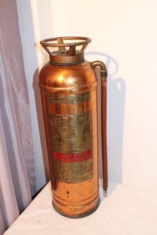 General Fire Truck Co.  Red Star Copper Fire Extinguisher