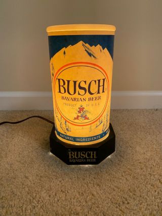 Vintage Busch Bavarian Beer Light Spinning Can Bar Man Cave Anheuser