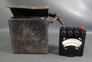 Wwii German Wehrmacht Siemens&halske Voltammeter Volt Meter Gauge W/leather Case