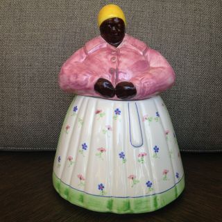 Vintage Valentino Black Americana Aunt Jemima Ceramic Cookie Jar 