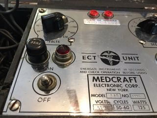 Vintage Medcraft ECT Unit Model B - 24 170 Volts Electroconvulsive Therapy Shock 2