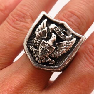 King Baby Studio Sterling Silver Great Seal of the USA American Eagle Men ' s Ring 3