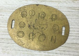 Vintage 1940s Military Wwii Japanese Dog Tag Identification