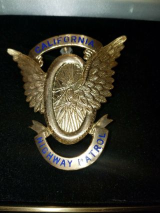 Obsolete California Highway Patrol Hat Badge Chp Gold Plated