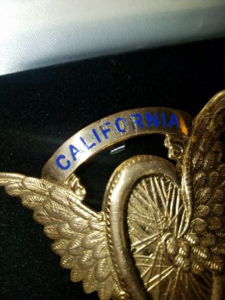 Obsolete California Highway Patrol Hat Badge CHP GOLD PLATED 2