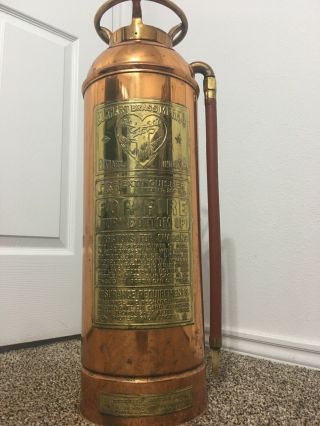 Vintage Brass & Copper Fire Extinguisher,  The 