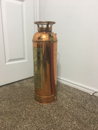 Vintage Brass & Copper Fire Extinguisher,  The 