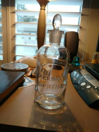 Antique Vintage Glass Apothecary Bottle Jar Fehling 