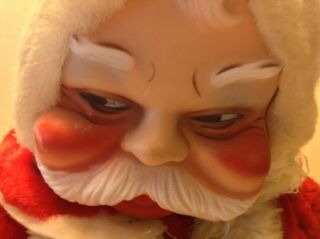 Vintage Rushton Santa Claus Christmas Plush Rubber Face Hands Doll 24 " 50s 60s
